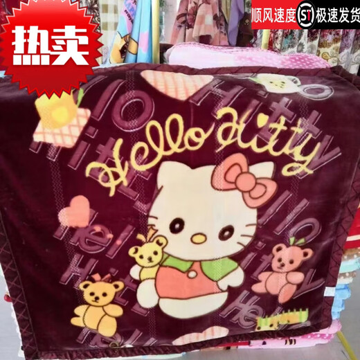 Famous premium winter cloud blanket double layer thickened baby blanket newborn baby blanket children kindergarten blanket children quilt red cat castle 110x140 super soft