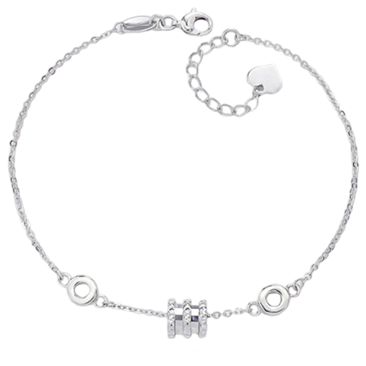 Beijing Gold Trading Center Co., Ltd. Platinum Small Waist Double Ring Adjustable Bracelet as a Birthday Gift for My Girlfriend, About 3.8g