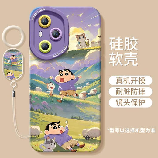 樱桃小丸子适用华为荣耀400手机壳400pro新款液态硅胶保护套honor镜头por全包专用honor400外壳后 荣耀20Pro NM15605卫衣小新硅胶软壳+白手环