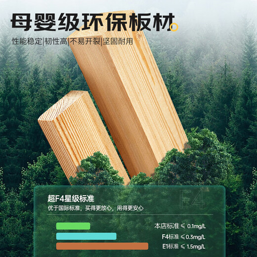 Fengnuantang solid wood bed double 1.8m modern simple 1.5m home master bedroom double bed rental house bed 1.2m solid wood bed 1500mm*2000mm special price impulse