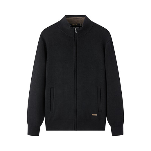 Youngor Sweater Men's Wool Blended Stand Collar Sweater Jacket Cardigan Suede Full Warm Comfort 2025 New Arrival Style Black VWHW619962ALA L 105cm (Recommended 145-165Jin Jin equals 0.5kg)
