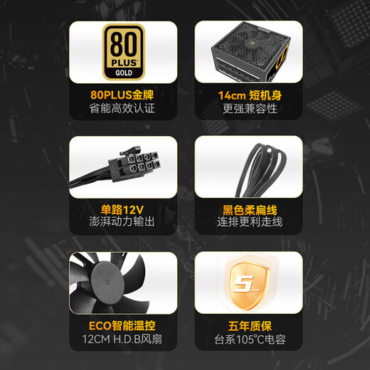 SUPER FLOWERSSUPER FLOWER Zhenhua 650W750W850W1050W ZILLION Gold Medal Full Mold Power Supply ZILLION-Gold Medal Full Mold 2.0-G750