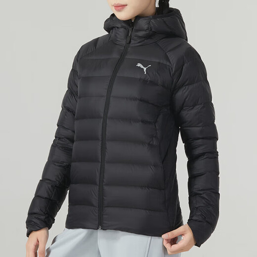 彪马（PUMA）套装女子运动服两件套 轻薄羽绒服连帽外套 时尚潮流束脚休闲长裤 672283-01+633058-01 XS