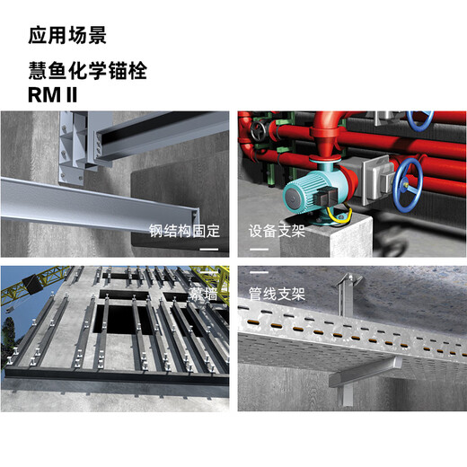 Fischer clear hole-free glass tube chemical anchor RM II with RG M screw is suitable for cracked and non-cracked concrete RM II 12 single glass tube 10 pieces/box