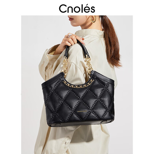 Bolso de Koyi Lingge para mujeres 2025 NUEVO BOLSO NEGRO EXQUISITO VERSÁTILO ONE-HOLEZO BOLSO CROSSBODY WEISS NEGRO
