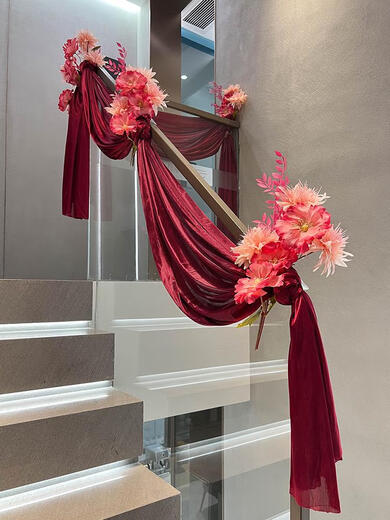 SANQIHU Escalera de boda Decoración del pasamanos de la boda escena del diseño de la boda del lazo del panal