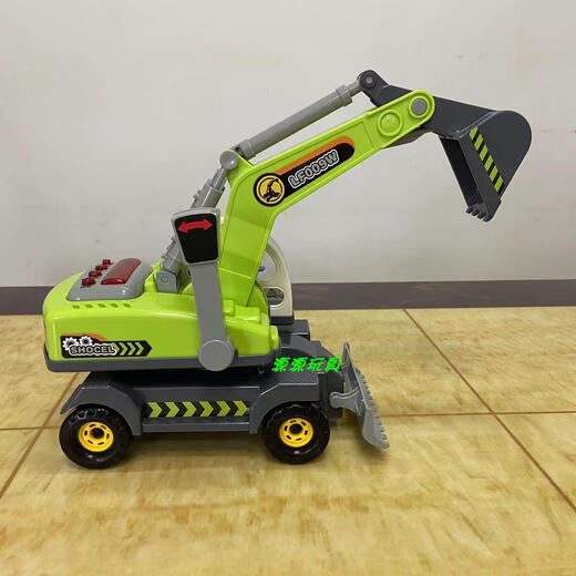 Lefei Inertial Music Engineering Vehicle Series Earth Shovel Excavator Chinese Studies Storytelling Songs Educational Children's Toys Fire Ladder Truck 9885 Supermarket same model