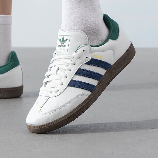 Adidas (Adidas) Clover Herrenschuhe und Frauenschuhe 25 Sommer neue Samba-Turnschuhe modische T-Toe-Schuhe Low Top Casual Paare IH4882/Weiß/Grün/Dunkelblau 45