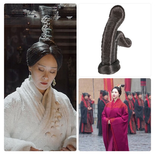 QUAMER秦朝汉式假发女贵妃飞天发髻影楼假发古装舞台演出汉朝造型 黑色9921--1个 单头