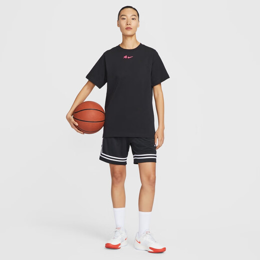 耐克（NIKE）阿贾AJA女子宽松短袖T恤夏季新款纯棉半袖官方NIKE HQ1697 010黑 XL