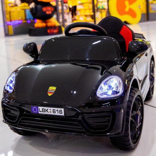 Dianmai children's electric four-wheel vehicle, toddler remote control car, baby 4-wheel toy car, child charging remote control sports car, red, ordinary model (low configuration)