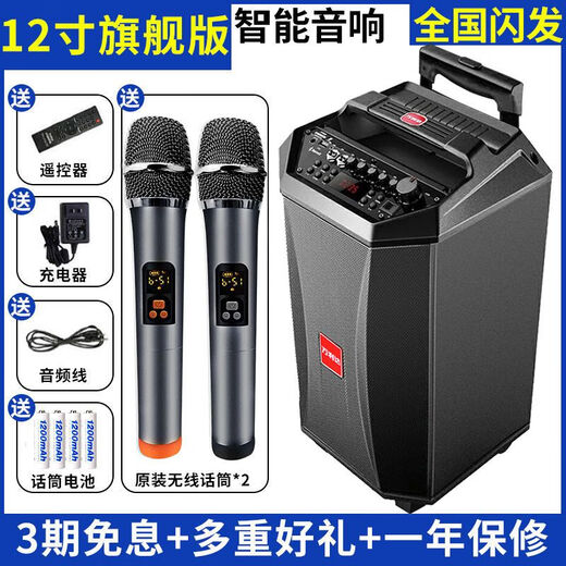 Wanlida audio outdoor home singing square dance bluetooth high power outdoor karaoke dancing high volume speaker home 9028B wireless U segment microphone pull rod audio Shenwu ll generation 12 inch-original U segment microphone 2