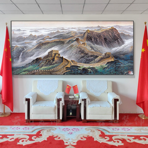 
The Great Wall of Fantasy Landscape Paintings Landscape Paintings Office Conference Room Hanging Paintings Decorative Calligraphy and Painting Living Room Background Wall CT3881 Backed by 250x100cm SF Express Entry High-definition Glossy Crystal Porcelain + Gold Thickened Aluminum Frame 95 Customer Choice)