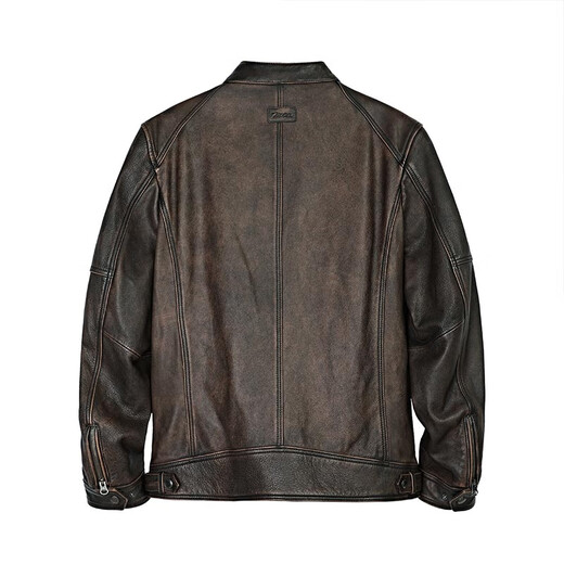 MCS берет свое начало от мотоциклетной кожаной куртки Marlboro из воловьей кожи, покрой в американском стиле, ретро-стиль, потертый и потертый цвет, потертая мужская осенняя кожаная куртка, темно-кофейного цвета W7 XL 52 180/96B (XL)
