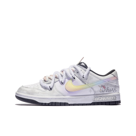 耐克（NIKE）定制球鞋 Nike Dunk Low皮革 达芬奇星黎闪翼 低帮板鞋男款黑白灰 DD1391-100 星黎闪翼 40 定制商品不退换