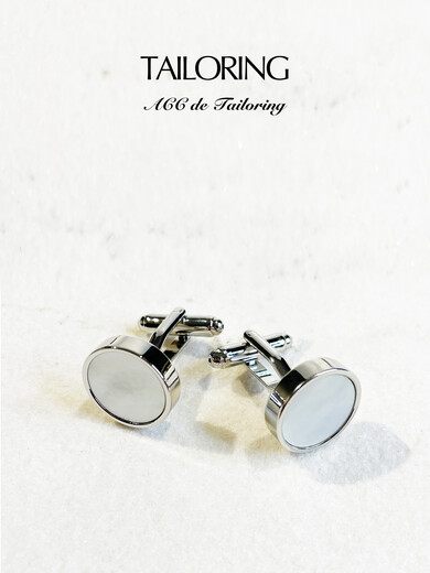 French classic round natural mother-of-pearl cufflinks men's groom's cufflinks noble and elegant texture moon white mother-of-pearl cufflinks box included