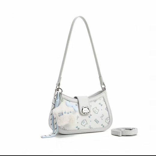 COW&KITTY Genuine KT Cat 2025 New Tote Bag Messenger Bag Girls Shoulder Bag Handbag Birthday Gift Girl Versatile Blue Pendant Gift Box 23-7-15