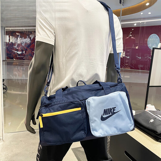 耐克（NIKE）新款健身包单肩斜挎包运动旅行手拎桶包男女BA6169-410 BA6169-410 47x22x24CM心灵蓝