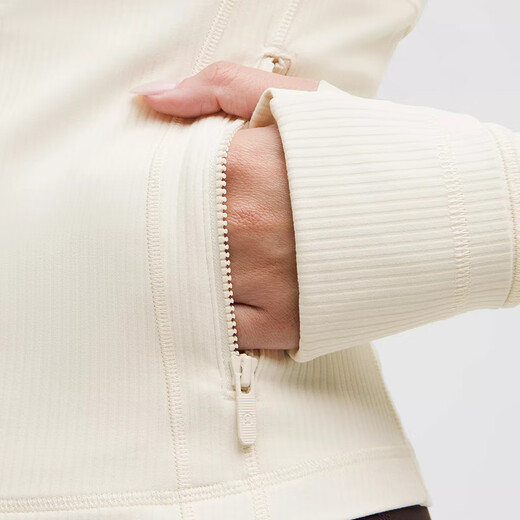 Lululemon丨Define Women's Short Jacket *Ribbed Nulu Wicking LW3HOBS Light Ivory White XS /4