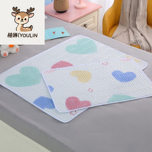 Yulin (YOULIN) Newborn baby urine separator waterproof and washable breathable baby summer cool silk mattress urine separator large size mattress Astronaut [Class A cool silk] (one pack) 50x70 cm [washable]