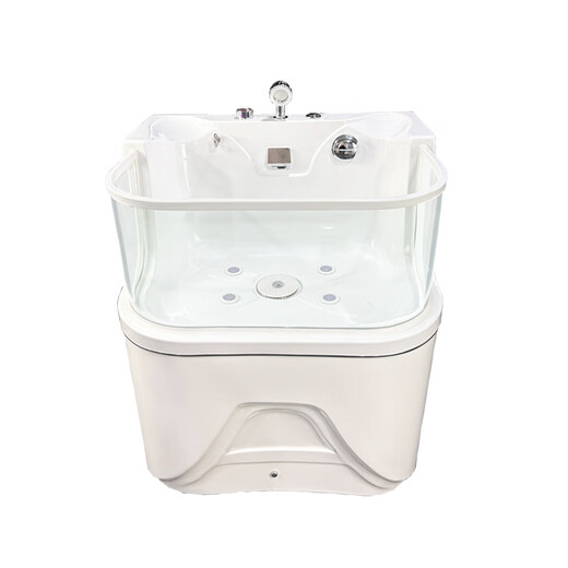 Small pet spa bath, cat bath, pet bath, dog bath, cat basin, spa bath, special bath for pets, beauty, empty bath + hardware + colored light bubbles, medium size, length 100CM