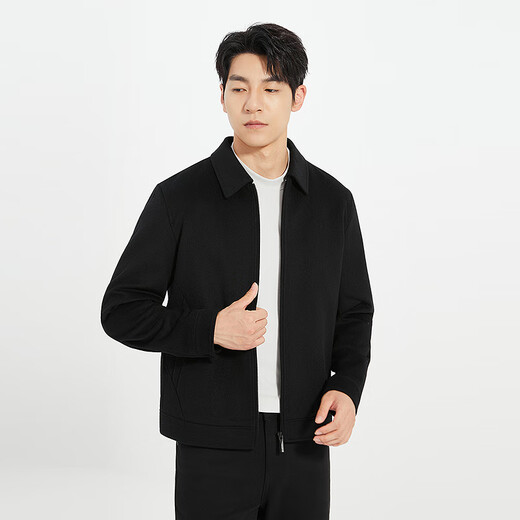 Lilang Shopping Mall Same Style Wool Cashmere Jacket Men's Lapel Simple Commuting Business Men's Jacket Autumn 2025 Black (25QJK9081S) XL 175/88A