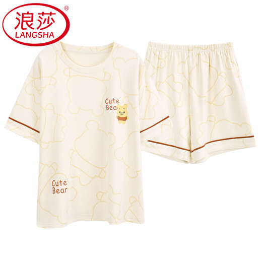 
LangSha pajamas (LangSha) women's summer pure cotton shorts for women can wear the new cotton home clothing set 9855 M