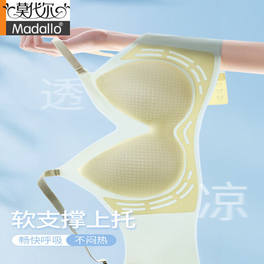 Modal Sommer Traaceless Unterwäsche für Frauen mit kleinen Brüsten gesammelt dünne Sommerkühle kühle Brüste zeigen kleine Brüste ohne Stahlringe. Schöner Rücken BH Blue M ist für 105jin geeignet [Jin ist gleich 0,5 kg] unter 32/70, 34/75abc
