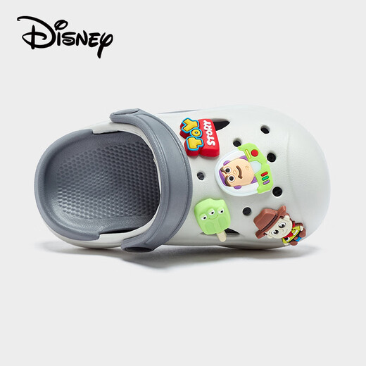迪士尼（Disney）儿童洞洞鞋夏季透气凉鞋 浅灰-巴斯光年 26 -27码适合脚长16cm