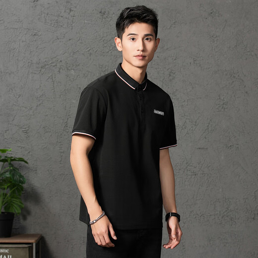 JeanSwest E8 Jeanswest pour hommes à revers en ajustement manches courtes 2025 Été Nouveau t-shirt à manches courtes quotidiennes imprimées simples Blue 2691 L 170_88A_
