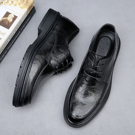 
CARTELO 2025 men's shoes new men's autumn business formal wear breathable leather shoes British soft leather soft sole casual wedding 9903 black affordable model 38