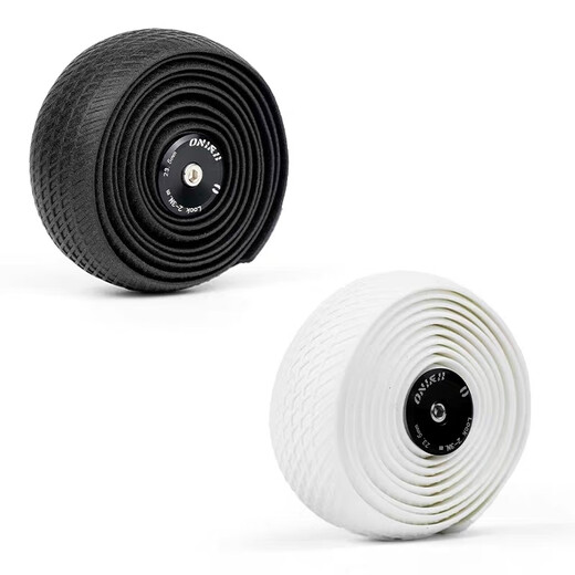 Olini road bike silicone handlebar tape bicycle handlebar wrapping tape anti-sweat, non-slip, breathable and wear-resistant silicone handlebar tape black with anti-slip pattern