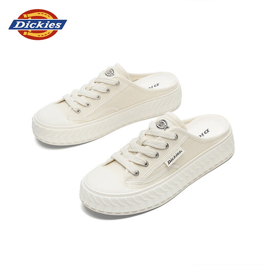 Dickies Chaussures pour hommes Chaussures toile d'été chaussures respirantes et polyvalentes chaussures blanches hommes et femmes couples chaussures un pied paresseux pantoufles beige 40
