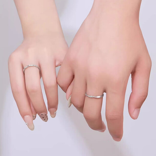 MZMZ Sansheng III Platinum Couple Ring PT950 Platinum Pair Ring Wedding Valentine's Day Birthday Gift for Girlfriend and Wife Light Luxury Style - Local Warehouse for Next Day Delivery Women's Style