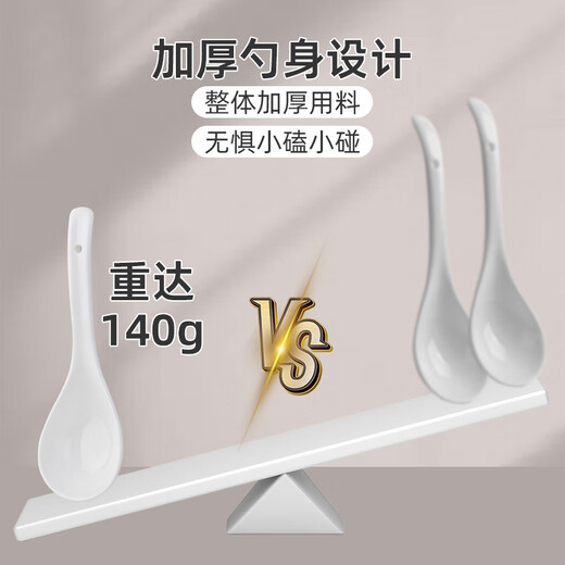 Half-life ceramic large spoon household long-handled soup spoon porridge spoon large soup spoon high-looking porridge soup porridge spoon table spoon