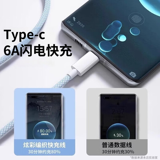 Jeborton 66W three-in-one charger fast charging one tow three mobile phone data cable charging cable car multi-head suitable for Huawei Apple iPad Android multi-function three-head 1.2-meter set [66W fast charging] three-head fast charging