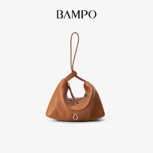 
Banpo decoration (bampo) small lucky bag bag, first layer cowhide hand bag 2025 new high-end light luxury women's mobile phone bag, loquat brown 727