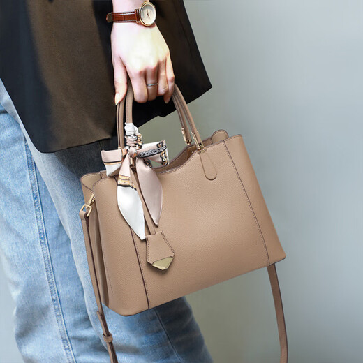 CITICITY Bag Women's Bag High-end Luxury One-Shoulder Tote Bag 2025 New Fashionable Handheld Large Capacity Mom Crossbody Bag Apricot Color (Exquisite Gift Box)