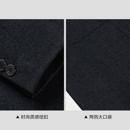 HLA海澜之家西服男25时尚花纹绒感弹力修身西服外套男冬