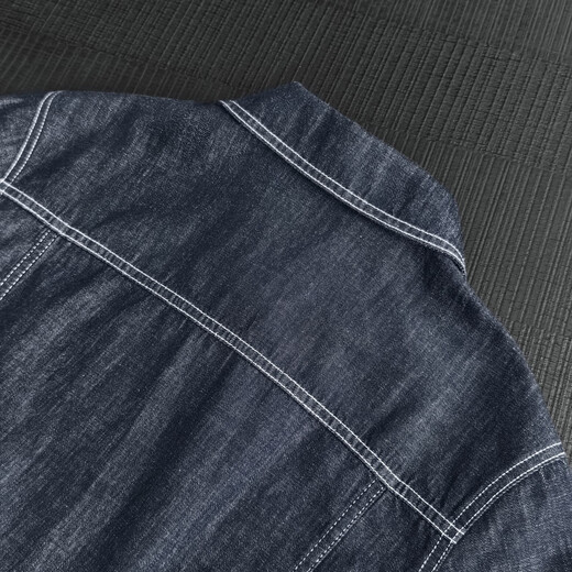 MeiYANG (MEIYANG) Nightline Short Sleeve Jacket Youth Synonym Lapel Breasted Denim Top Dark Blue S