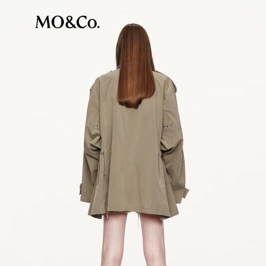 
MO/Co. Jacket 2025 Autumn New Product OVERSIZE Working Pocket Drawstring Waist Hunting Jacket MBE3COT011 Toffee Color M /165