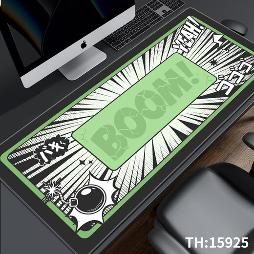 
Ruqinlian cool comics e-sports mouse pads for extra large men's personalized workstation office computer desk pads rubber pads keyboard pads smooth thickened lock edge wrist guard pads non-slip and wear-resistant 15928 gray BOOM length 1000mmX width 500mmX thickness 4mm