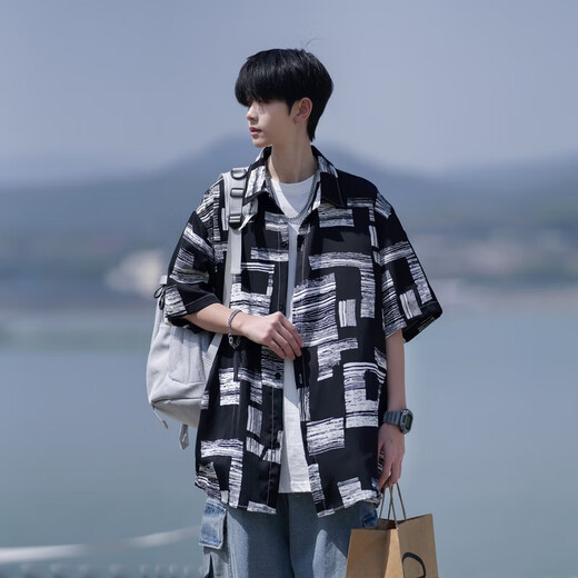 Zhitao Bing Silk Short Shirt Men's Top Summer Hong Kong Kong Half Mancheve Men's Shirt Workweswear Workwear Sweset White XL