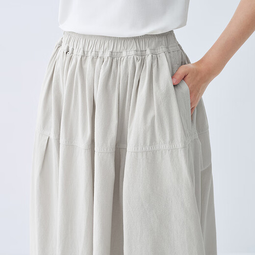 MUJI IDEE Women's Plain Lantern Skirt Long Skirt Women's Skirt Women's 25 Summer Style GA53CC5S Light Gray One Size
