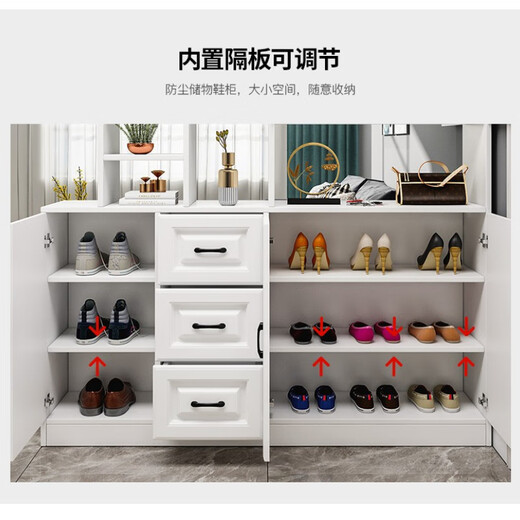 Nuogan shoe cabinet and entrance cabinet integrated modern light luxury simple living room screen entrance partition cabinet multi-functional wine cabinet storage cabinet warm white + glass door + 80 * 34 * 200 cm, installed by yourself