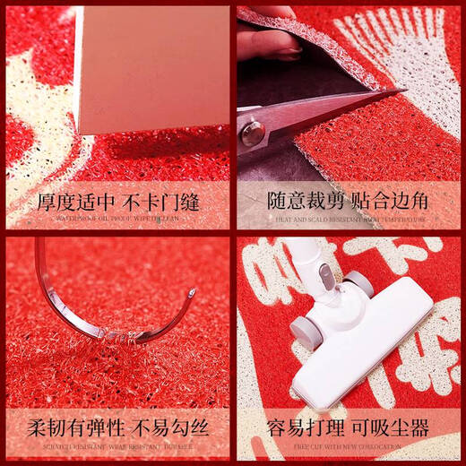 咏幻2025新年款入户门地垫半圆形丝圈家用进门口防滑耐脏 花满福-NF-12154 50*80cm丝圈材质蹭泥刮土