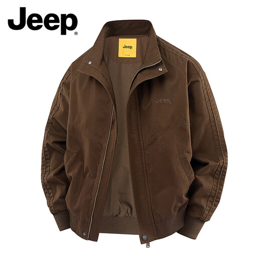 Jeep (JEEP) American genuine American cotton work jacket top men's spring and autumn trendy brand assault flying windbreaker jacket autumn and winter black - stand collar regular shopping mall same style XL suitable for 145Jin Jin equals about 0.5kg