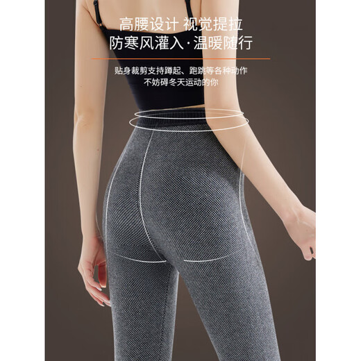 KING DEER Pure Cashmere Men's Thickened Winter Warm Pants Women's Middle-aged Slim Wool Pants Knitted High-Waist Leggings Wool Pants Men's Dark Gray Luxury Soft Warm Cashmere 2XL