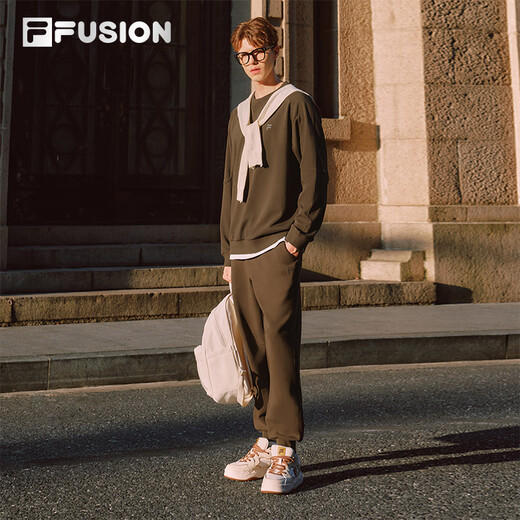 FILA FUSION Fila trendy brand knitted trousers for men 2025 winter fashion casual loose cuffed trousers