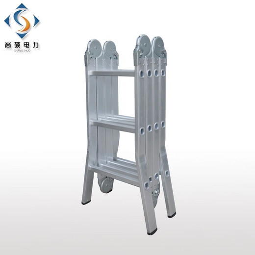 Shangshuo Aluminium-Legierung Multifunktionsklapper Leiter Straight Ladder Fischung Leiter Home Engineering Leiter Fabrik Direktvertrieb L12-693 Acht-Charakter-Füße